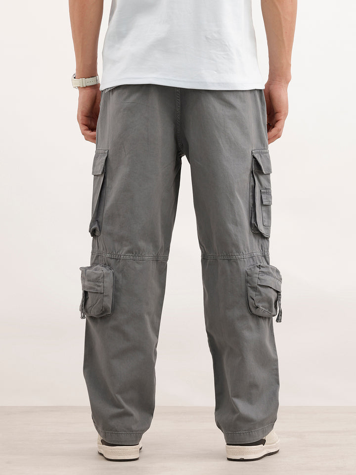Loose Fit Cargo Trousers  | Dark Grey