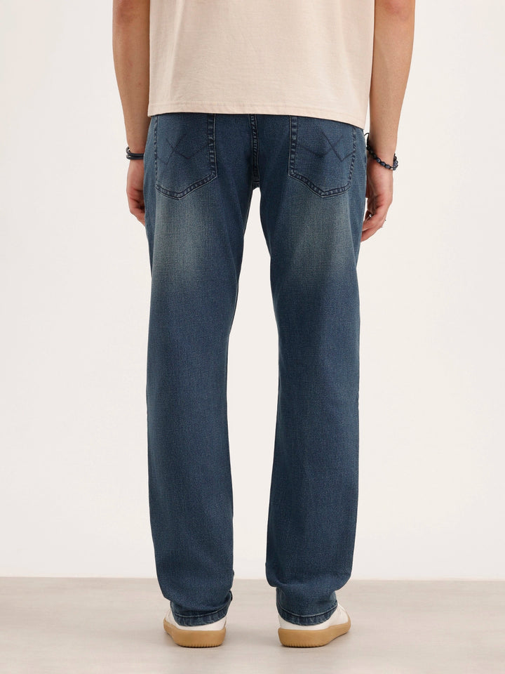 Faded Relaxed Fit Denim Jeans | Light Blue