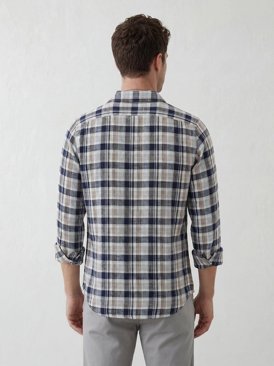 Slim Fit Checkered Shirt | Blue