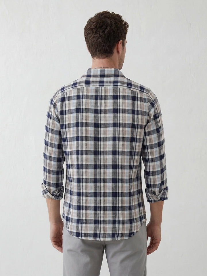 Slim Fit Checkered Shirt | Blue