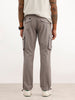Solid Straight Fit Cargo Trouser | Grey