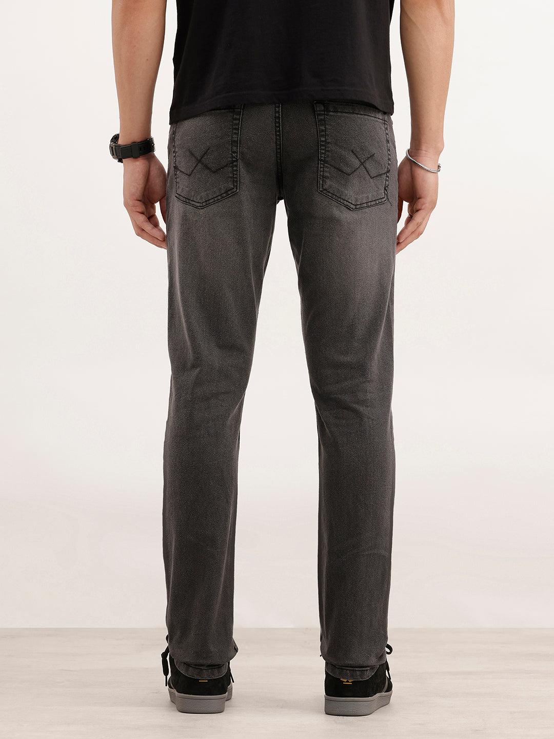 Solid Slim Fit Denim Jeans  | Dark Grey