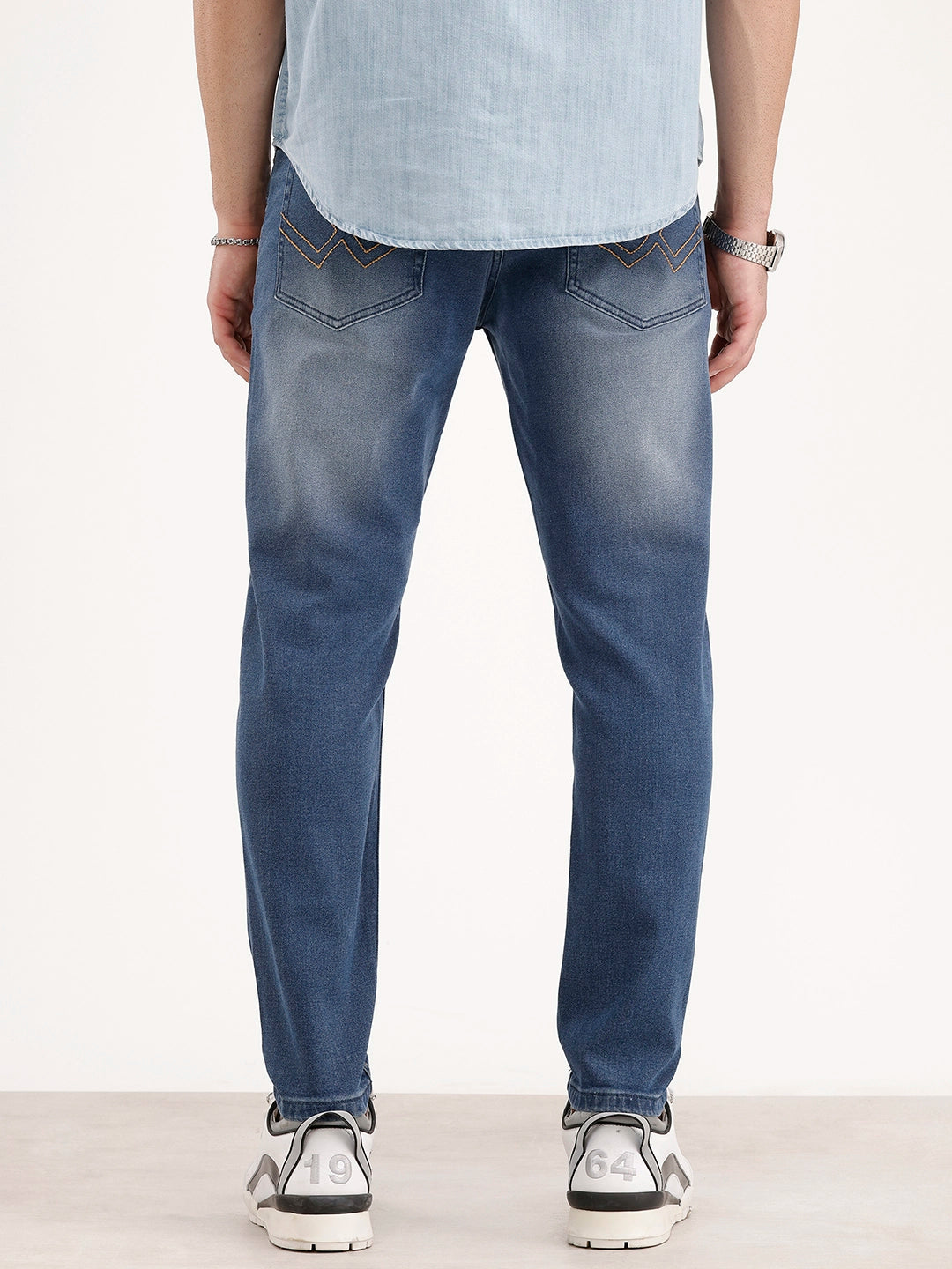 Faded Skinny Crop Denim | Blue