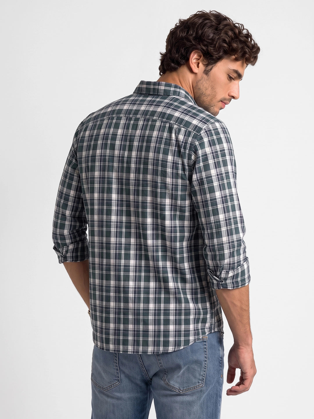 Classic Regular Fit Checkered Shirt | Green | WUSH2687F