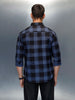 Men's Casual Oversized Fit Checkered Pattern Shirt | Blue