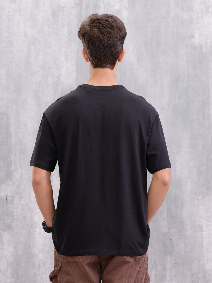 Brand Carrier Oversized Fit Casual Look T-Shirt | Black