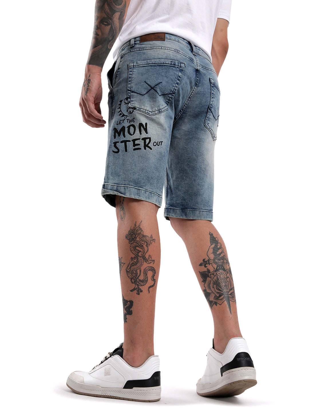 Wrogn Monster Denim Shorts