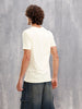 Zen Inspired Chest Print Graphic Crew Neck T-Shirt  |  Yellow