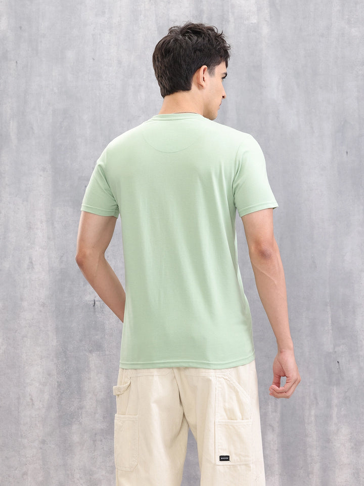 Graphic Logo Printed Regualr Fit T-shirt | Light Green
