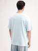 Oversized Placement Printed T-Shirt | Light Blue