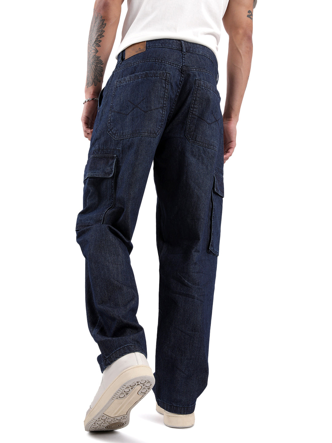 Loose Fit Blue Cargo Jeans