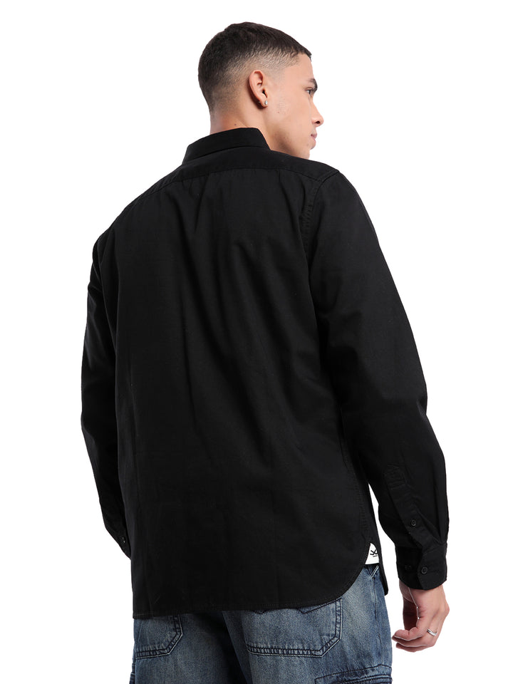 Classic Black Barcode Printed Shirt