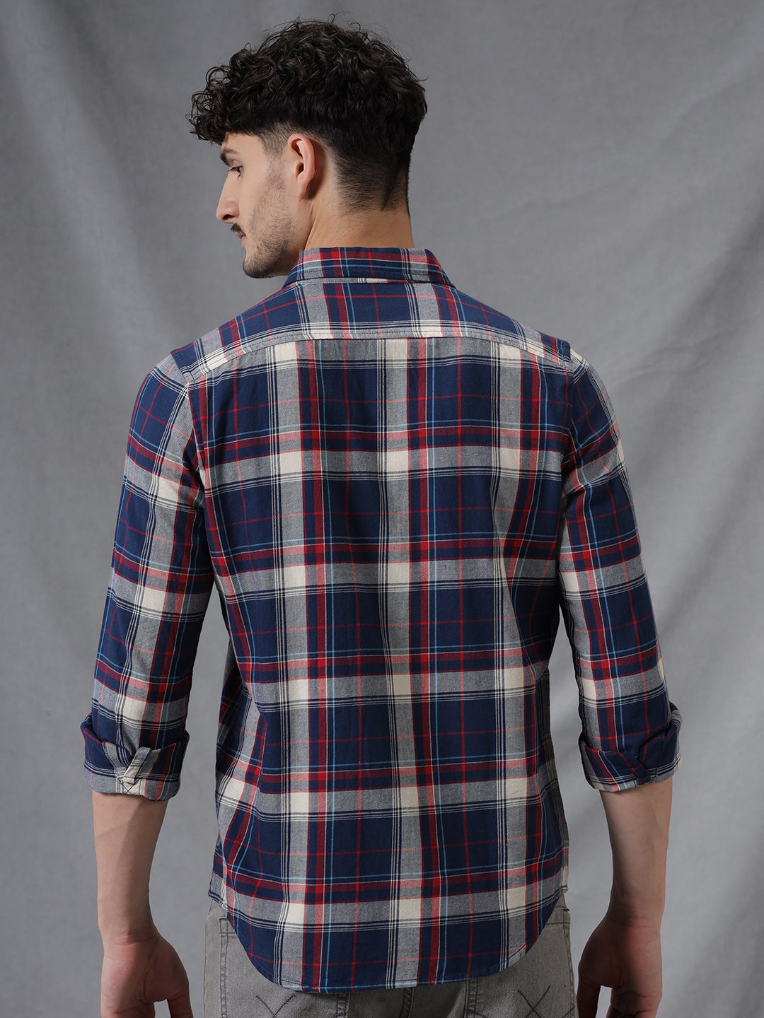 Dyed Plaid Navy Shirt