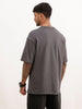 Oversized Placement Printed T-Shirt | Dark Grey | WTS02HSOS1055S