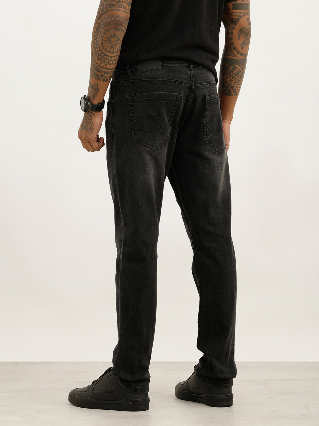 Washed Slim Fit Denim Jeans | Black