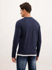 Slim Fit Contrast Collar T-Shirt | Navy Blue