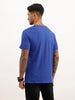 Slim Fit Quirky Embroidered Patch Detail T-Shirt | Blue