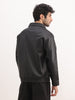 Solid Comfort Fit Zipper Jacket | Black