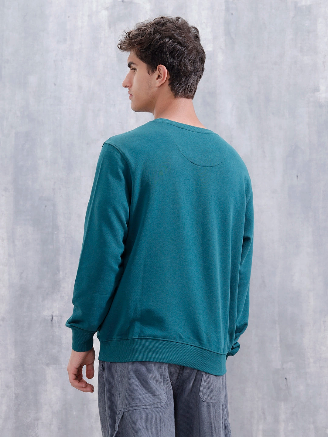 Loop Terry Cotton Brand Carrier Sweatshirt | Teal