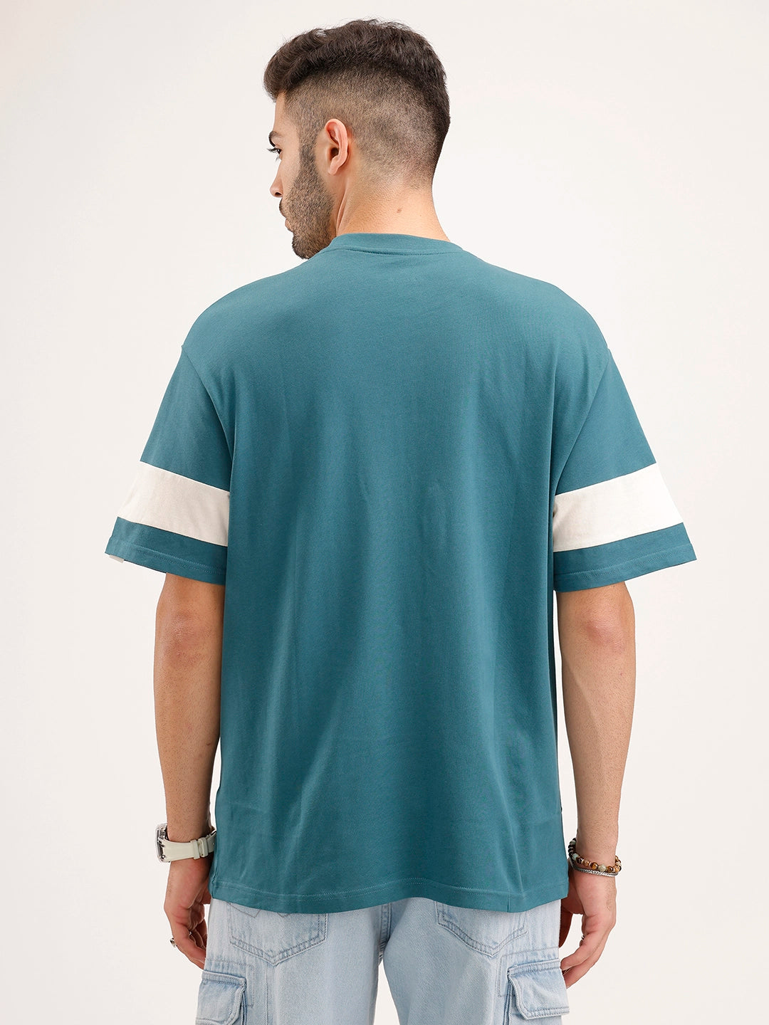 Oversized Fit Cut & Sew T-Shirt | Green
