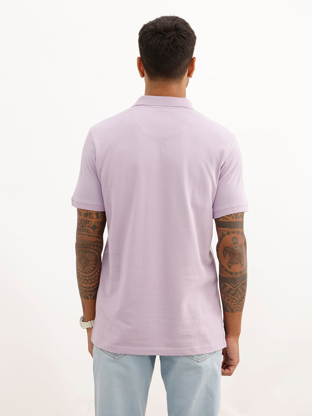 Solid Slim Fit Polo T-Shirt | Purple