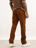 Solid Straight Fit Corduroy Trousers | Brown