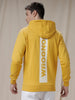 Front Zipper Solid Yellow Hoodie