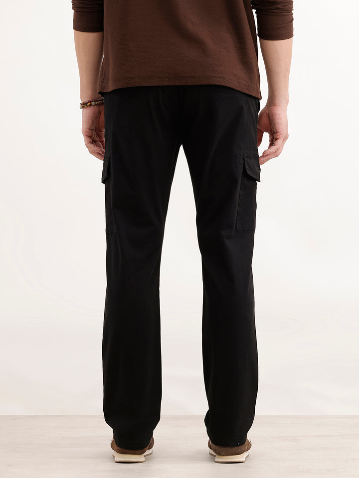 Straight Fit Mens Trouser  | Black