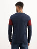 Slim Fit Cut & Sew Full Sleeve T-Shirt | Navy Blue