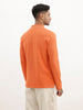 Regular Fit Tipping Collar Full Sleeve Polo T-Shirt | Orange
