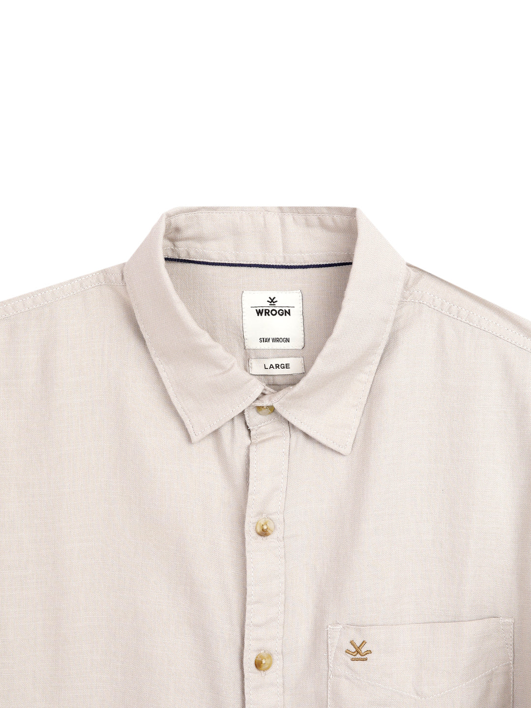 Solid Off White Slim Fit Casual Shirt