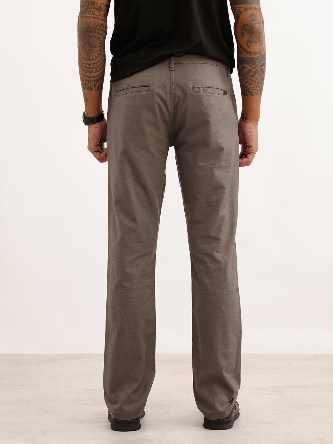 Solid Straight Fit Trouser | Blue