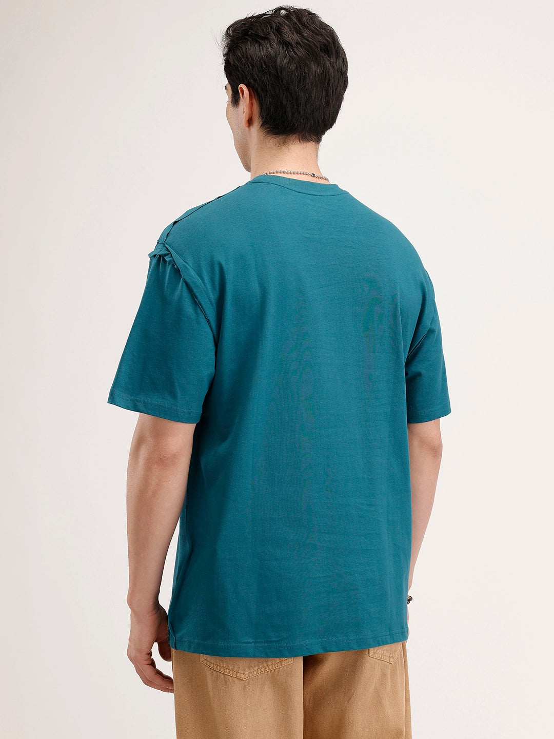 Oversized Placement Cut & Sew T-Shirt | Green