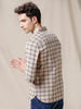 Yarn Died Beige Checks Shirt