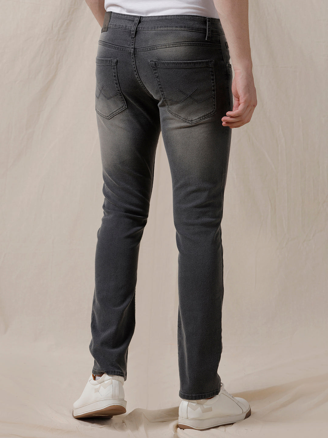 Solid Mid Rise Denim Jeans
