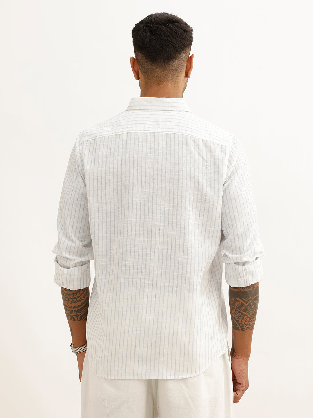 Classic Slim Fit Striped Shirt | Pink