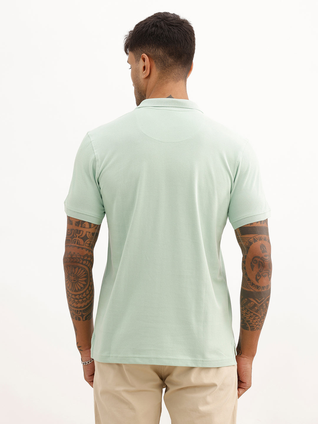 Classic Placement Printed Polo T-Shirt | Green | WWTS300F