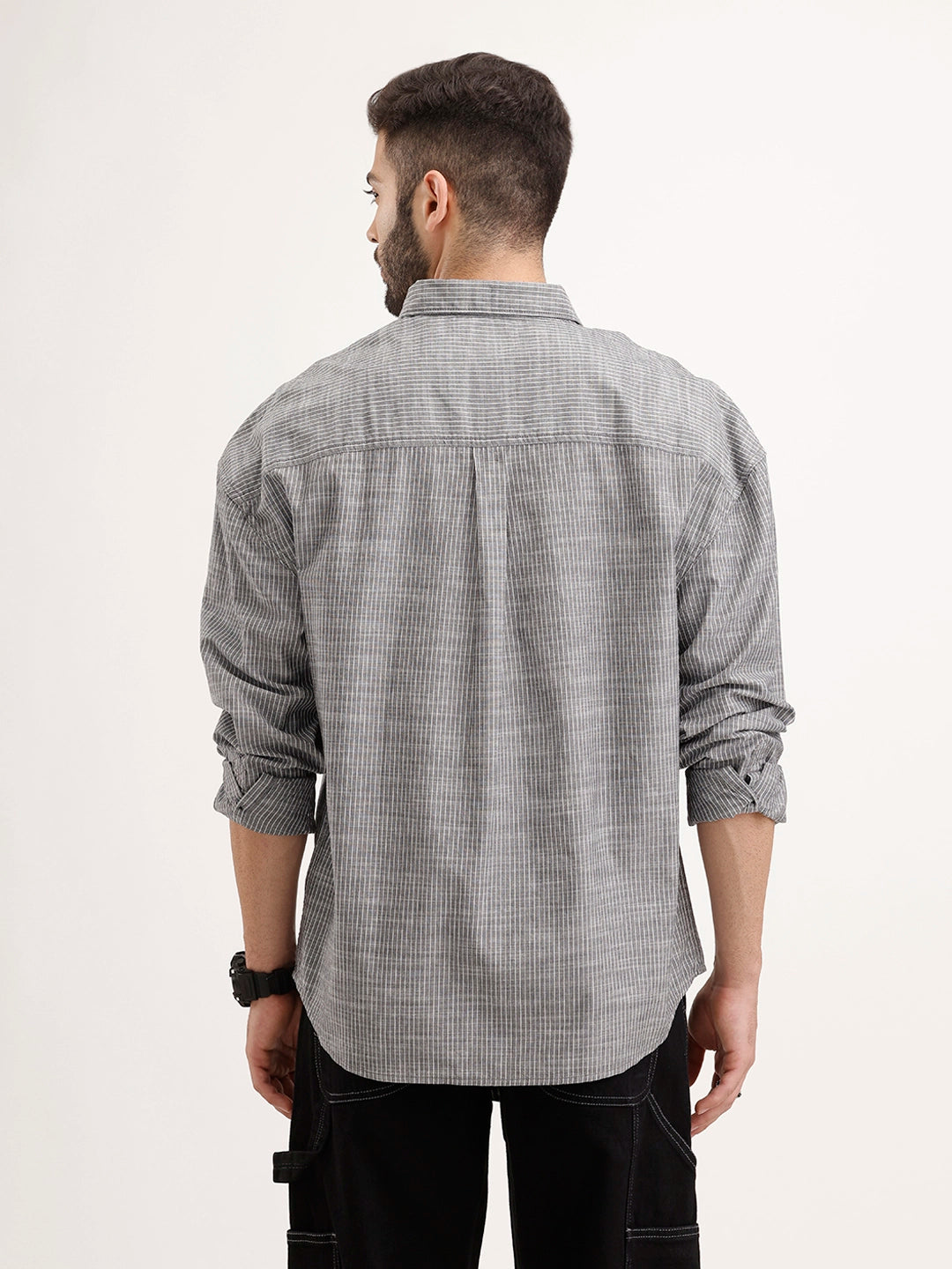 Oversized Plus Fit Printed Shirt | Black