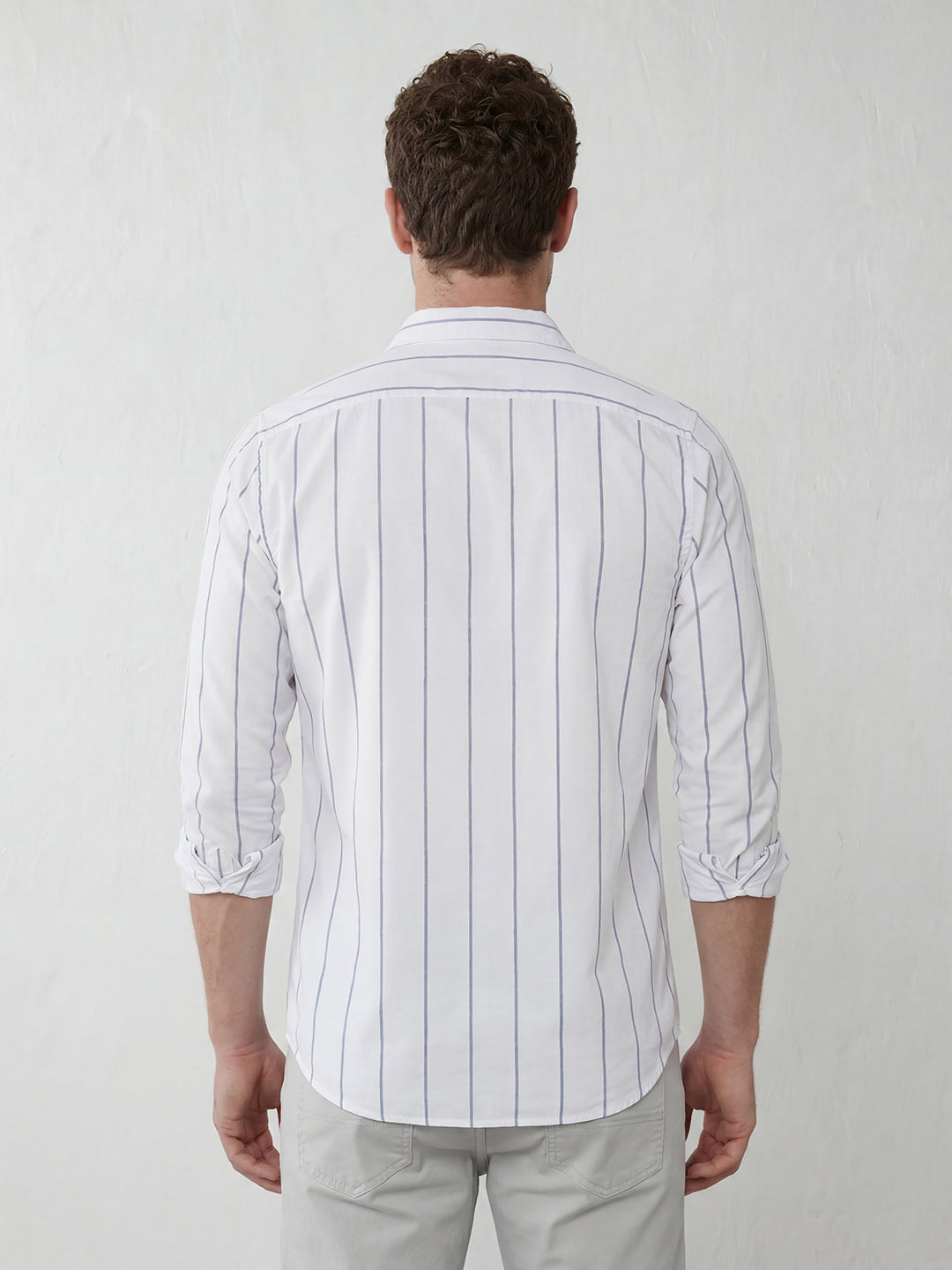 Classic White Stripes slim fit shirt | White