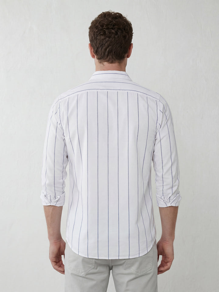 Classic White Stripes slim fit shirt | White