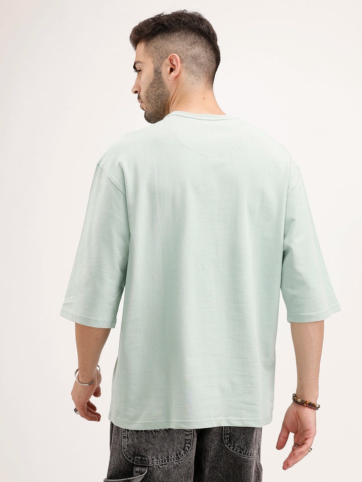 Oversized Fit 3/4 Sleeves T-Shirt | Green
