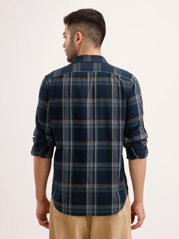 Clssic Slim Fit Checkered Shirt | Blue
