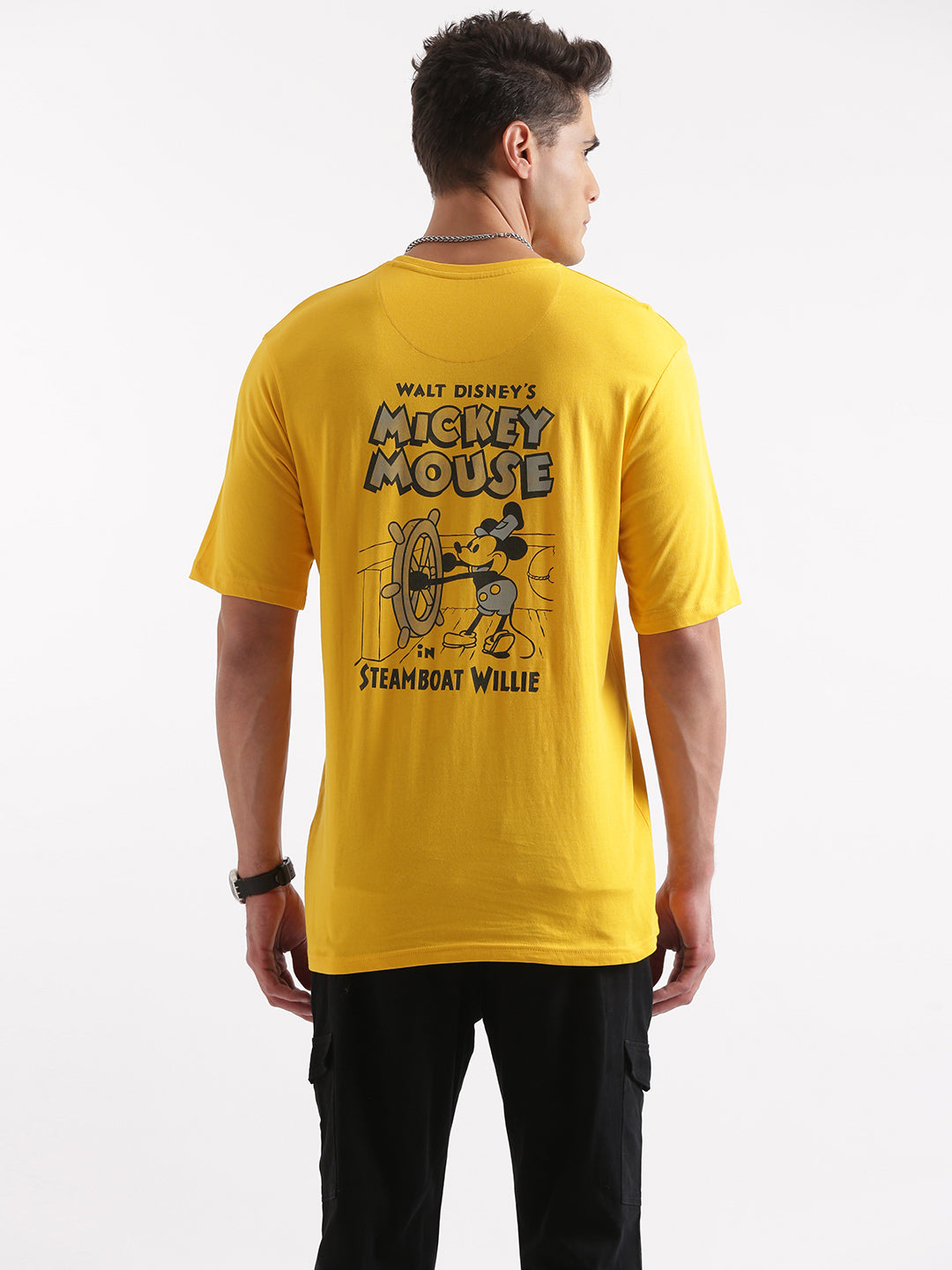 Back-Printed Yellow Mickey T-Shirt