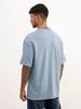 Oversized Flock Printed T-Shirt | Blue