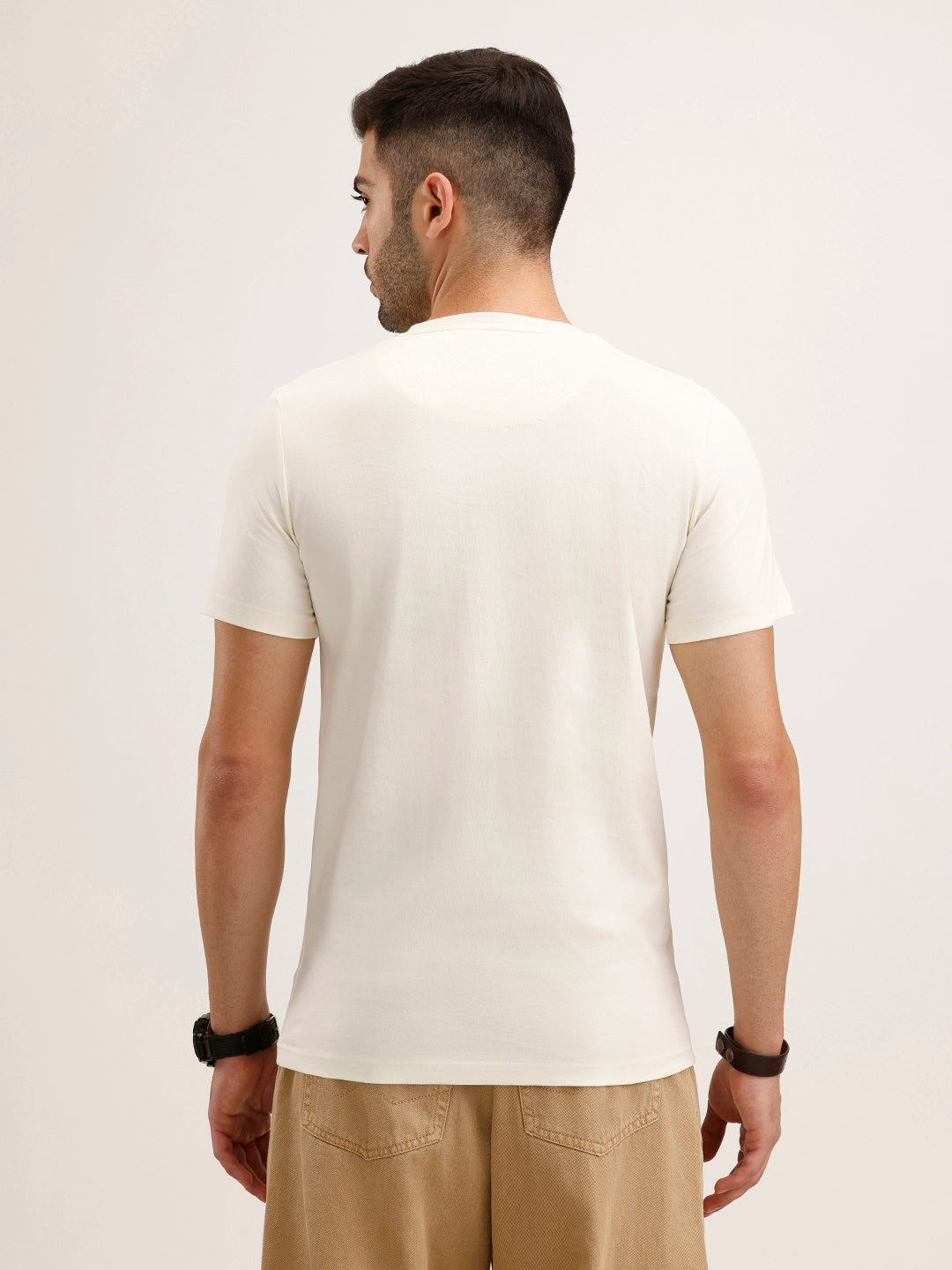 Slim Fit Placement Printed T-Shirt | Off White