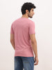 Solid Slim Fit Placement Printed T-Shirt | Pink