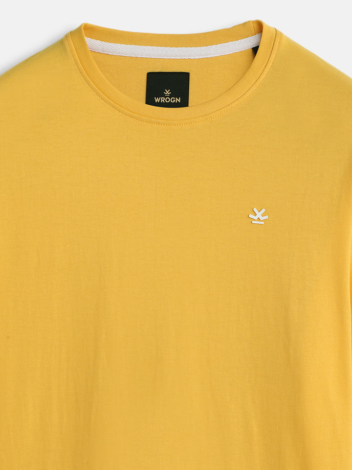 Placement Print Slim Fit T-Shirt I Yolk Yellow