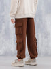 Men's Casual Utility Pockets Relaxed Fit Knit Jogger | Brown