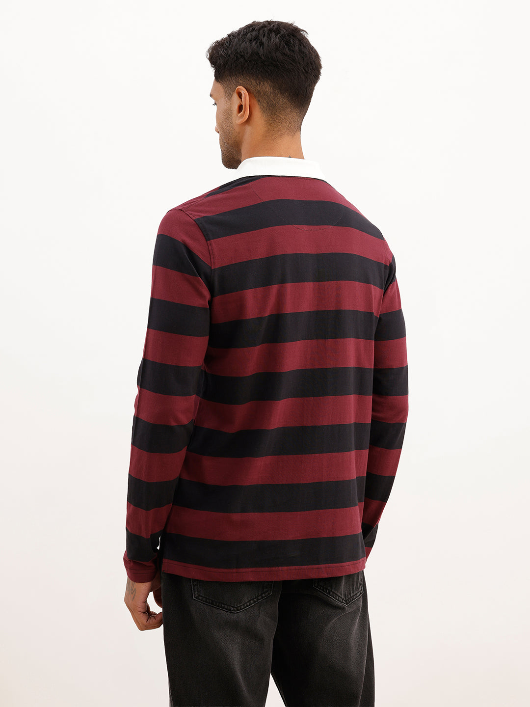Regular Fit Full Sleeve Polo T-Shirt | Maroon