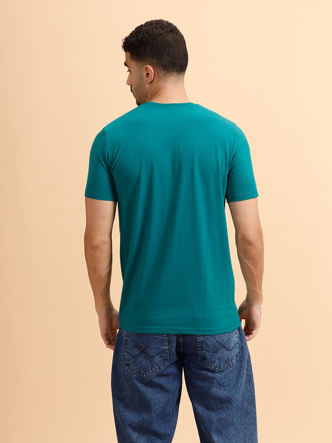 Placement Print Regular Fit T-Shirt | Dark Green